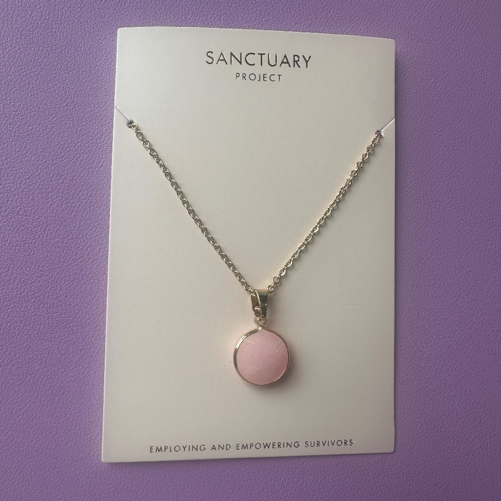 Rose Quartz and Gold Necklace